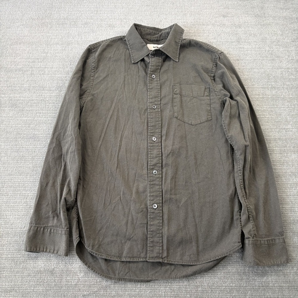 Buck Mason Draped Twill Button-Up Shirt Men S Olive Green Casual Cotton Pocket
